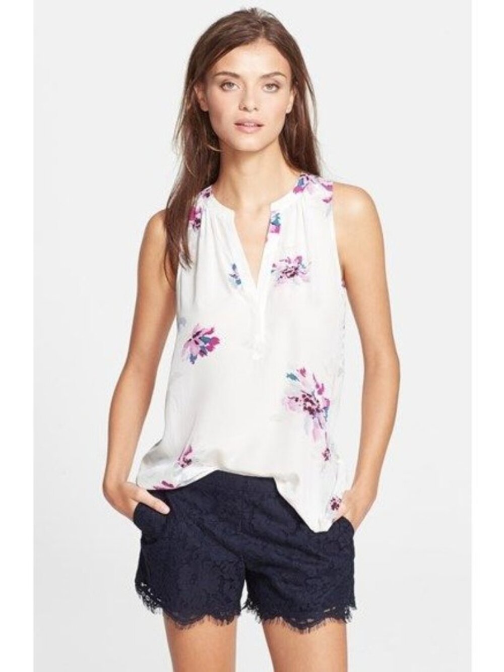Joie Silk Floral Sleeveless Blouse